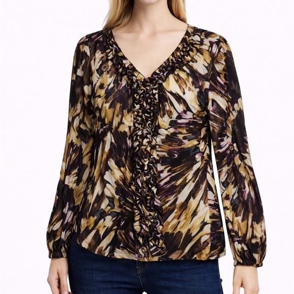 Christopher & Banks Tops - Christopher & Banks Abstract Patterned Blouse